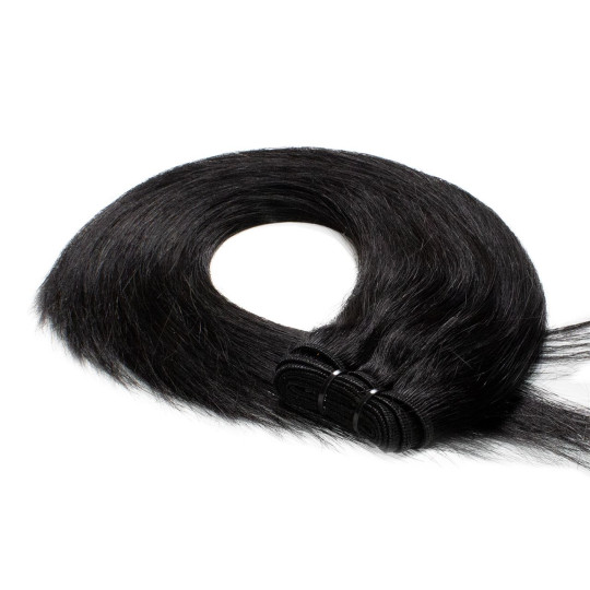 Tresse glatt Q3 #1 40cm #2/0 Schwarz