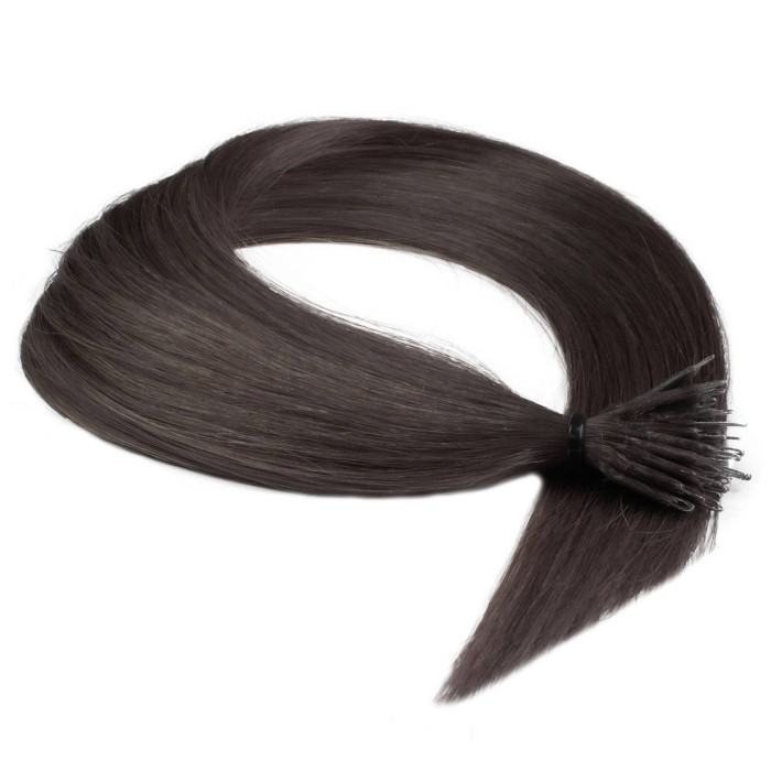 100 Fili Ricci Nano Anello Capelli Umani Estensione Brasiliano Micro Nano Capelli I Punta Human Remy Hair Extensions Micro Link Per Donne Nere - Italia - Foto 10