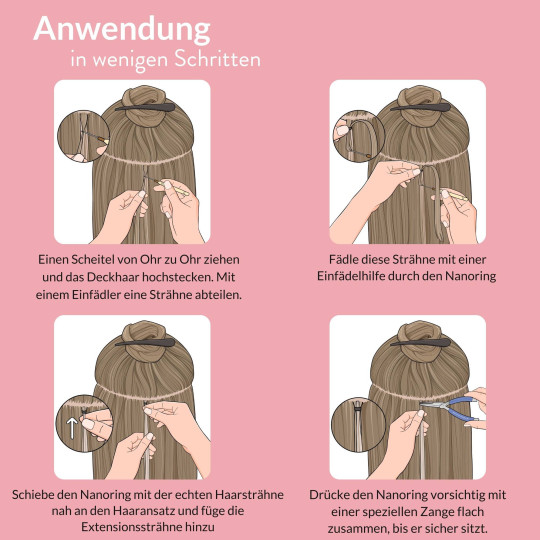 Premium Nanoring Extensions 40cm #2/0 Schwarz