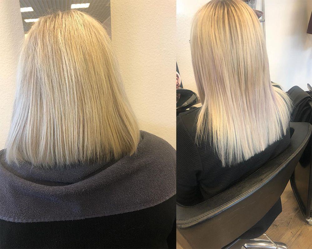Pictures before and after with extensions