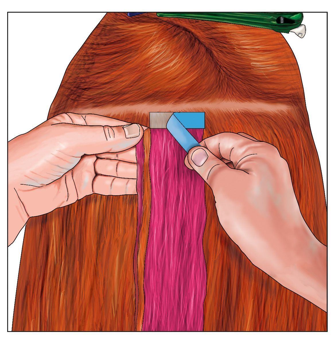 Attach hair extensions with tape yourself